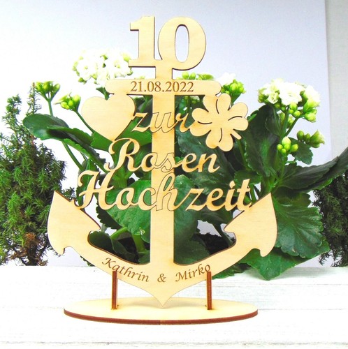 Rosen hochzeit anker aus holz - anker,