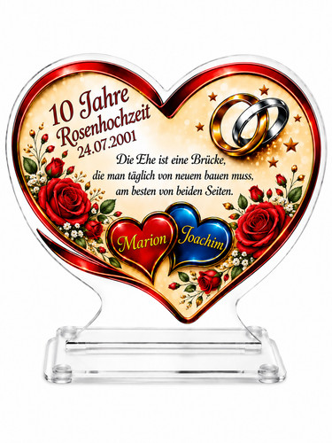 Acryl herz jahre - herz,