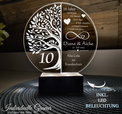 Gravur aufsteller 10 jahre - ❤,