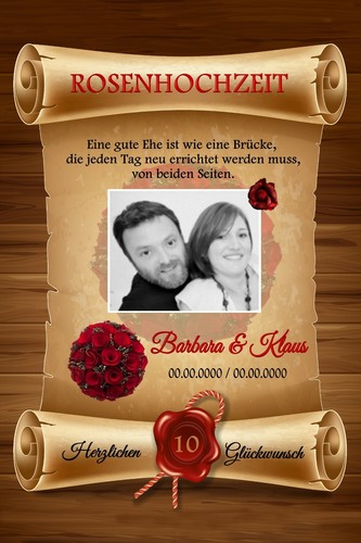 Urkunde rosenhochzeit 10 - rosenhochzeit,