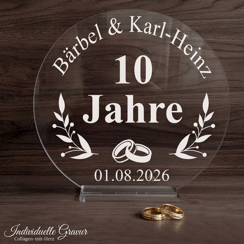 Gravur aufsteller 10 jahre - ❤,