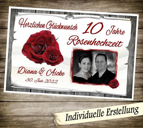 Urkunde rosenhochzeit 10 - urkunde,