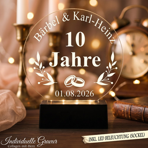 Gravur aufsteller 10 jahre - ❤,