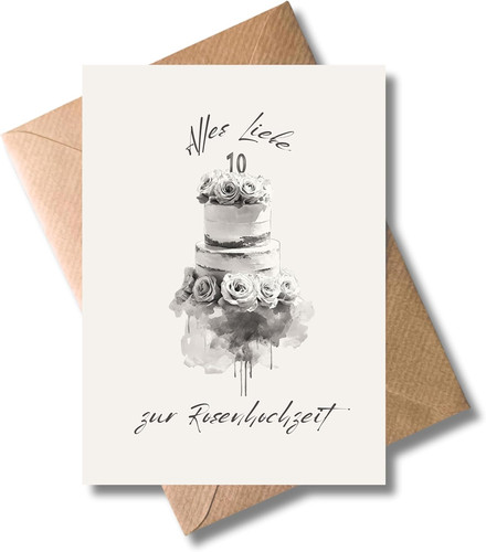 Rosenhochzeit karte - rosenhochzeit, –